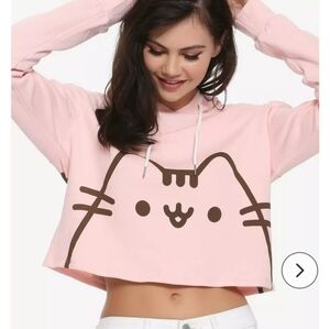 ❌️ [SOLD] Pusheen Pastel Pink Girls Cropped Hoodie